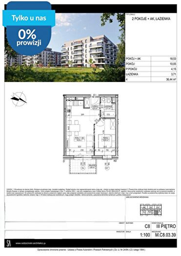 Mieszkanie 2-pokojowe na sprzedaż, Bydgoszcz – Fordońska