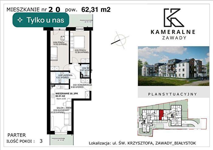 Mieszkanie 3-pokojowe na sprzedaż, Białystok