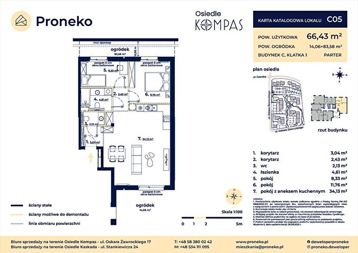 Mieszkanie 3-pokojowe na sprzedaż, Gdańsk – Oskara Żawrockiego