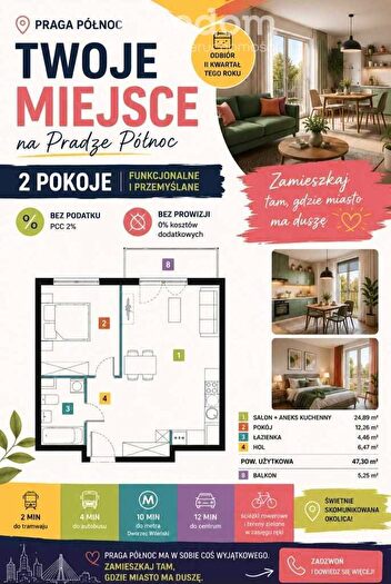 Mieszkanie 2-pokojowe na sprzedaż, Warszawa – Jagiellońska