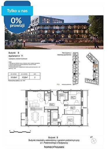 Mieszkanie 4-pokojowe na sprzedaż, Bydgoszcz – Ignacego Paderewskiego