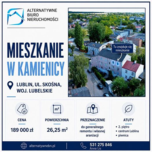 Mieszkanie 1-pokojowe na sprzedaż, Lublin – Lublin