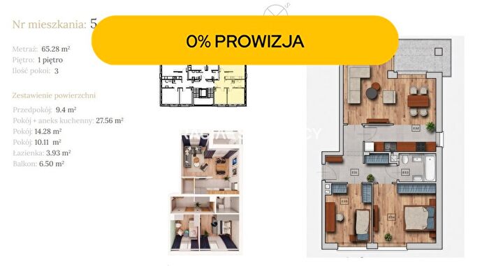 Mieszkanie 3-pokojowe na sprzedaż, Czarnochowice – Dębowa