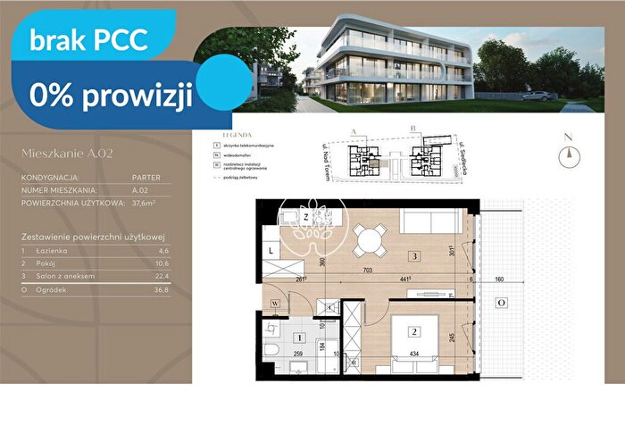 Mieszkanie 2-pokojowe na sprzedaż, Bydgoszcz – Siedlecka