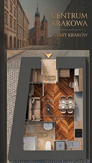 Mieszkanie 1-pokojowe na sprzedaż, Kraków – Świętej Teresy