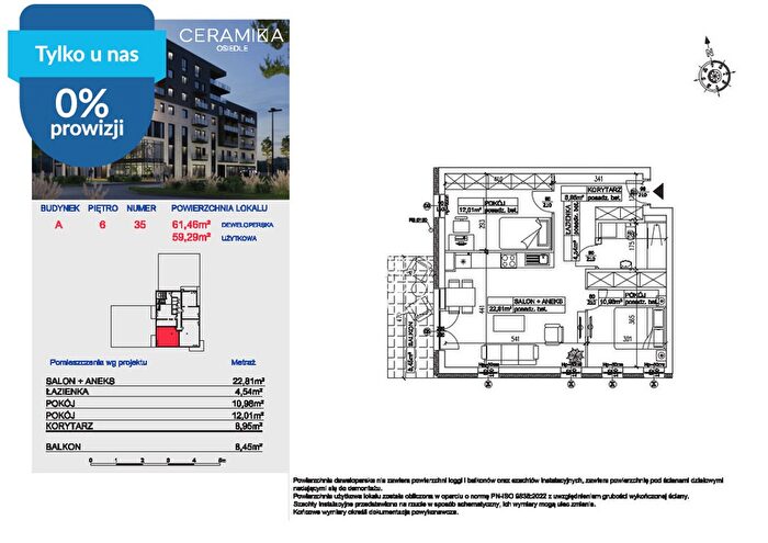 Mieszkanie 3-pokojowe na sprzedaż, Bydgoszcz – Ceramiczna
