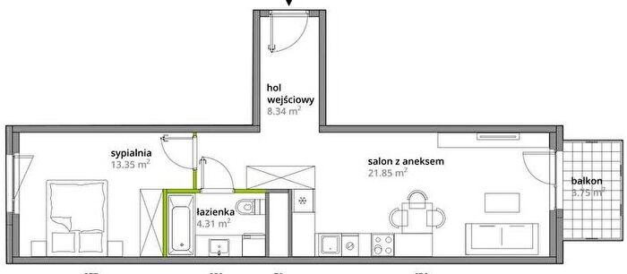 Mieszkanie 2-pokojowe na sprzedaż, Warszawa – Podskarbińska