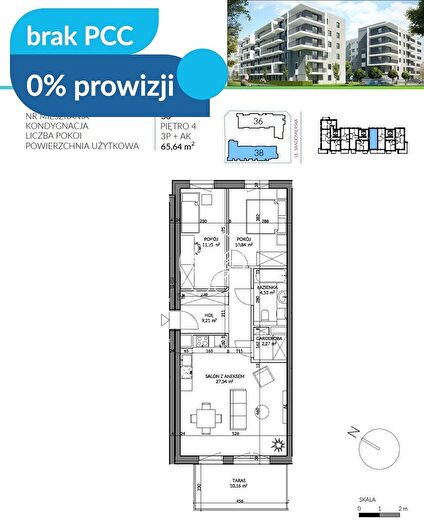 Mieszkanie 3-pokojowe na sprzedaż, Bydgoszcz – Sandomierska