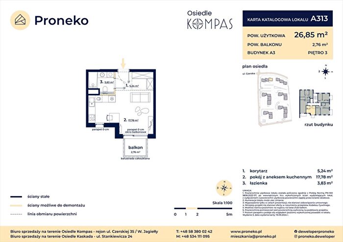 Mieszkanie 1-pokojowe na sprzedaż, Gdańsk – Oskara Żawrockiego