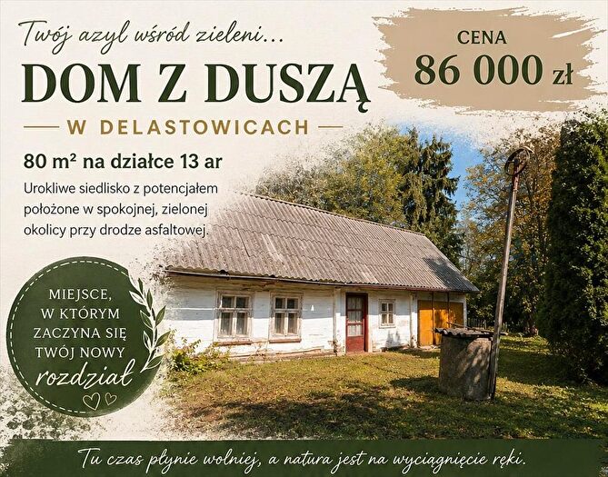 Dom 2-pokojowy na sprzedaż, Delastowice
