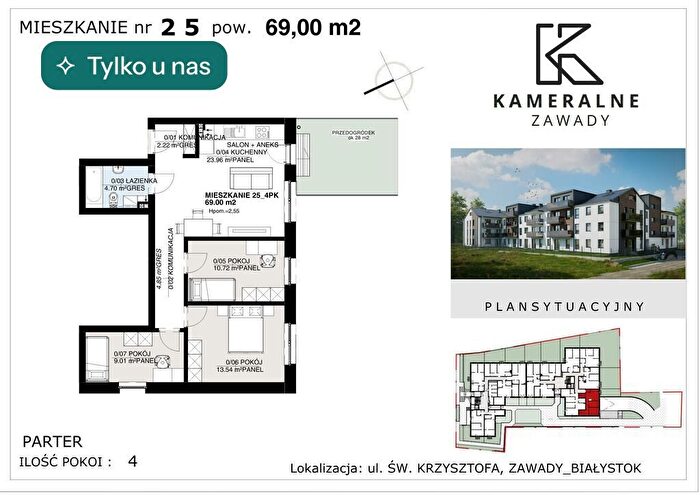 Mieszkanie 4-pokojowe na sprzedaż, Białystok