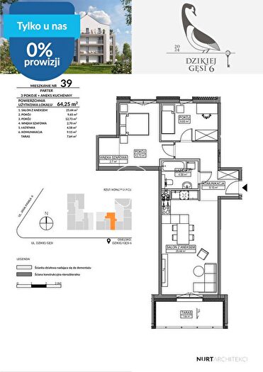 Mieszkanie 3-pokojowe na sprzedaż, Osielsko