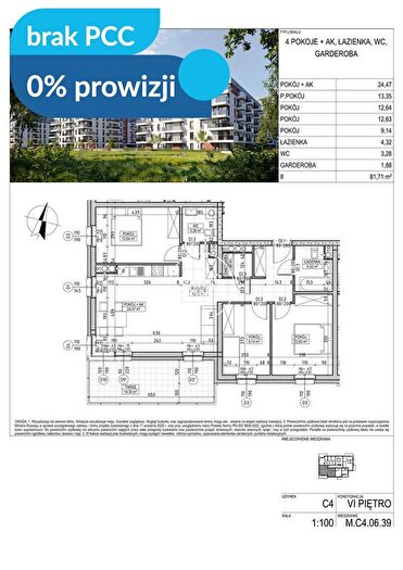 Mieszkanie 4-pokojowe na sprzedaż, Bydgoszcz – Fordońska