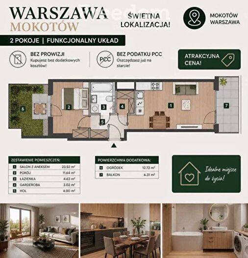 Mieszkanie 2-pokojowe na sprzedaż, Warszawa – Ludwiga van Beethovena