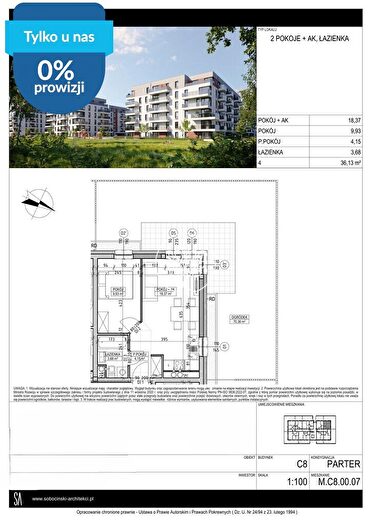 Mieszkanie 2-pokojowe na sprzedaż, Bydgoszcz – Fordońska