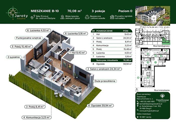 Mieszkanie 3-pokojowe na sprzedaż, Jaroty