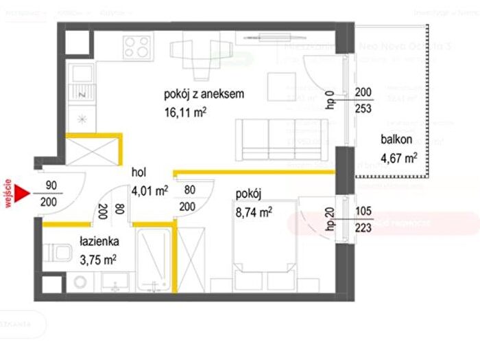 Mieszkanie 2-pokojowe na sprzedaż, Warszawa – Łopuszańska