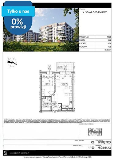 Mieszkanie 2-pokojowe na sprzedaż, Bydgoszcz – Fordońska