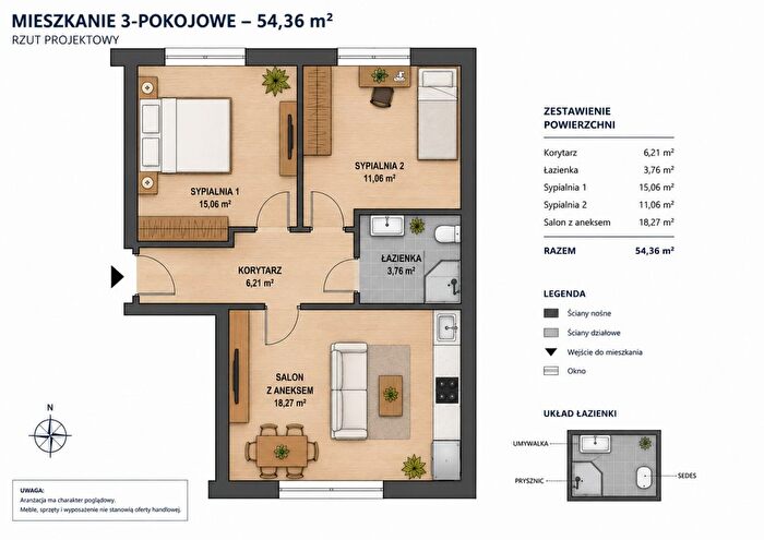 Mieszkanie 2-pokojowe na sprzedaż, Poznań – Stanisława Spychalskiego