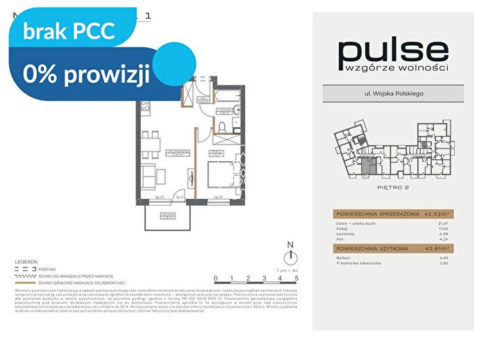 Mieszkanie 2-pokojowe na sprzedaż, Bydgoszcz – Wojska Polskiego