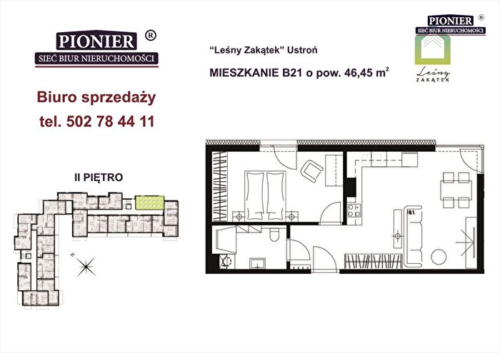 Mieszkanie 2-pokojowe na sprzedaż, Ustroń