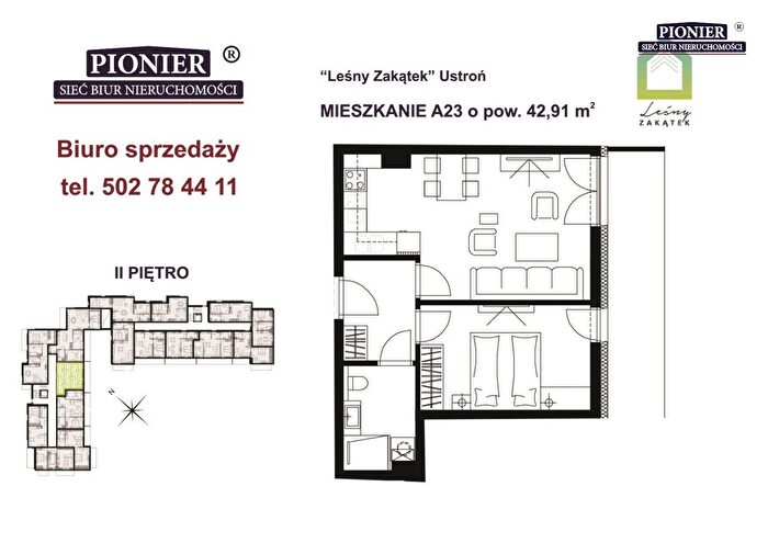 Mieszkanie 2-pokojowe na sprzedaż, Ustroń
