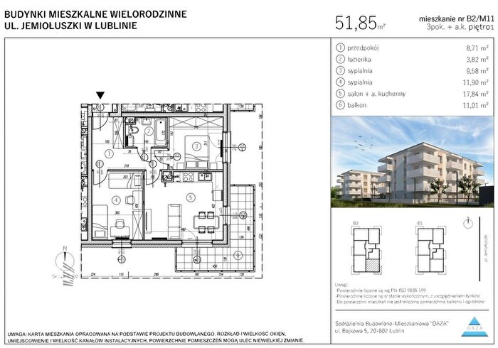 Mieszkanie 3-pokojowe na sprzedaż, Lublin – Jemiołuszki