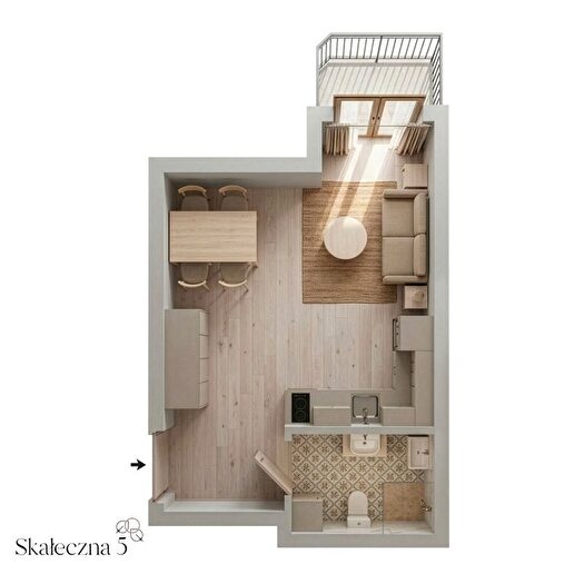 Mieszkanie 1-pokojowe na sprzedaż, Kraków – Skałeczna /