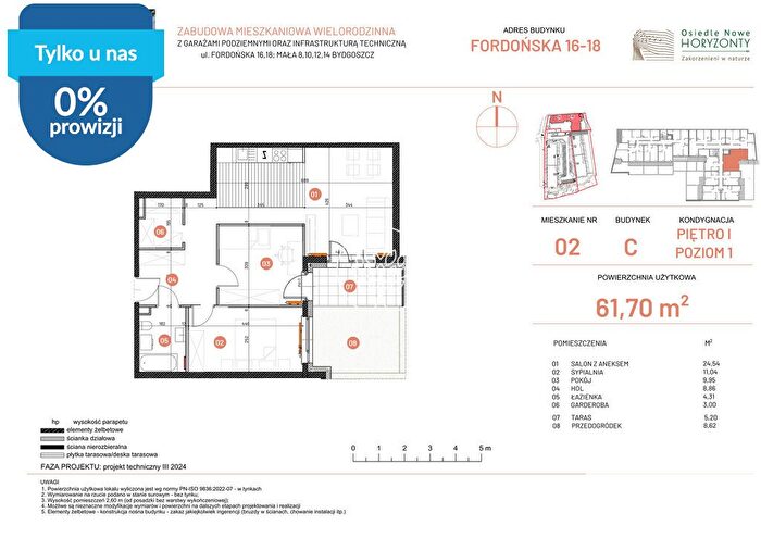 Mieszkanie 3-pokojowe na sprzedaż, Bydgoszcz – Fordońska