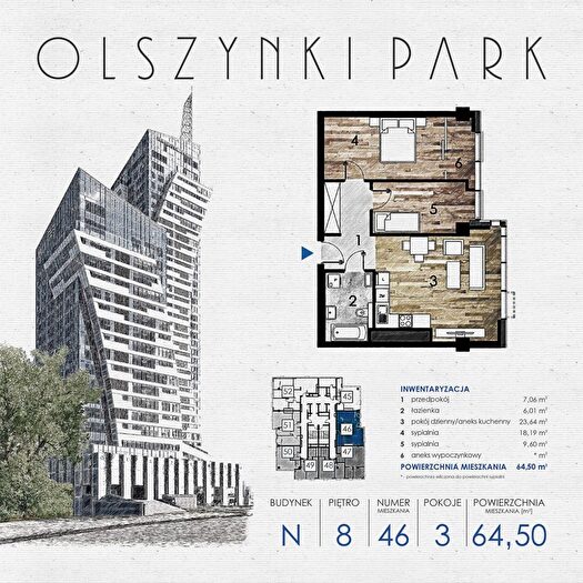 Mieszkanie 3-pokojowe na sprzedaż, Rzeszów – Szopena
