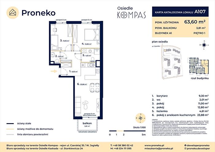 Mieszkanie 3-pokojowe na sprzedaż, Gdańsk – Oskara Żawrockiego