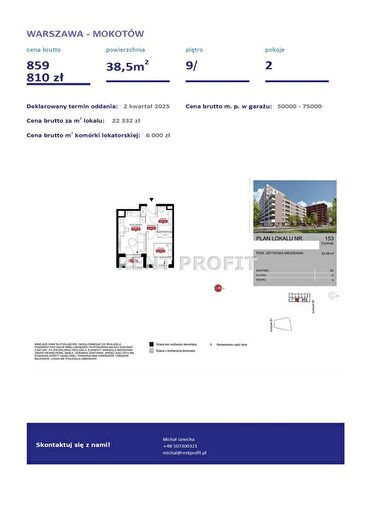 Mieszkanie 2-pokojowe na sprzedaż, Warszawa