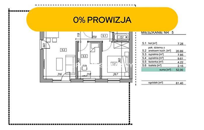 Mieszkanie 3-pokojowe na sprzedaż, Zawada