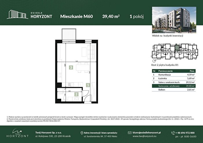 Mieszkanie 1-pokojowe na sprzedaż, Nisko