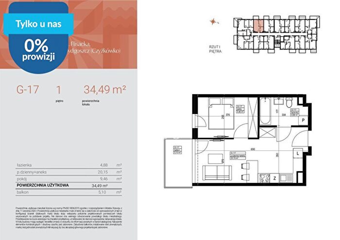 Mieszkanie 2-pokojowe na sprzedaż, Bydgoszcz – Flisacka