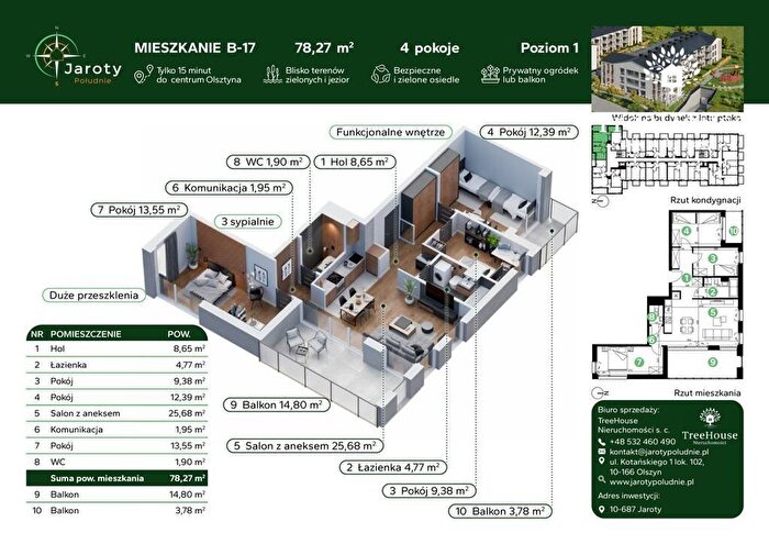 Mieszkanie 4-pokojowe na sprzedaż, Jaroty