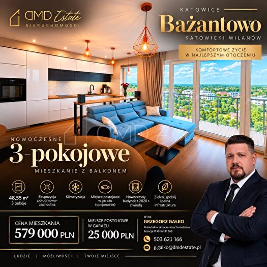 Mieszkanie 3-pokojowe na sprzedaż, Katowice