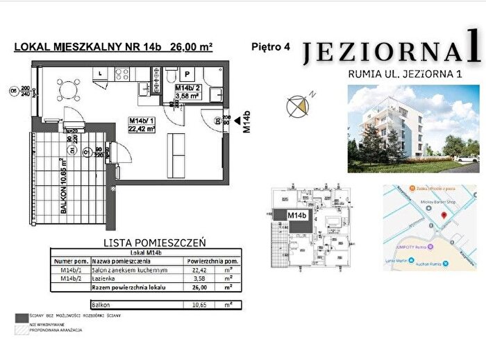 Mieszkanie 1-pokojowe na sprzedaż, Rumia