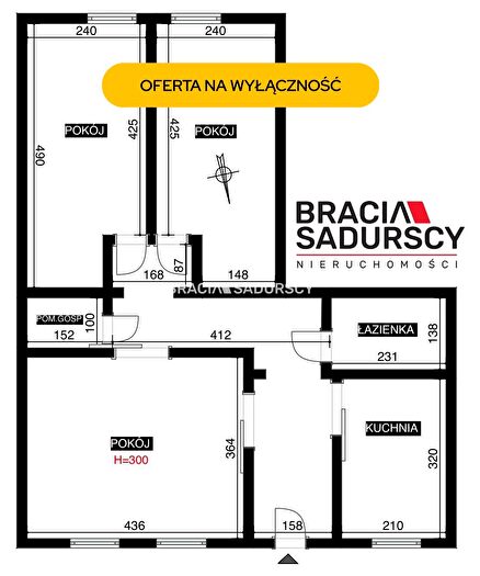 Mieszkanie 3-pokojowe na sprzedaż, Kraków – Bieżanowska