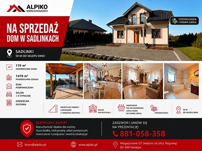 Dom 5-pokojowy na sprzedaż, Sadlinki