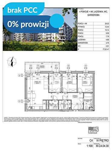 Mieszkanie 4-pokojowe na sprzedaż, Bydgoszcz – Fordońska