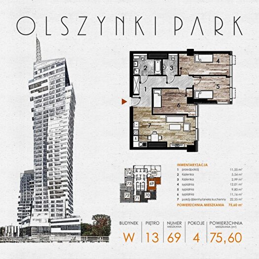 Mieszkanie 4-pokojowe na sprzedaż, Rzeszów – Szopena