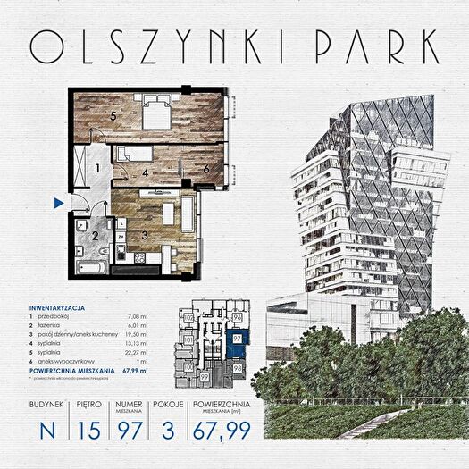 Mieszkanie 3-pokojowe na sprzedaż, Rzeszów – Szopena