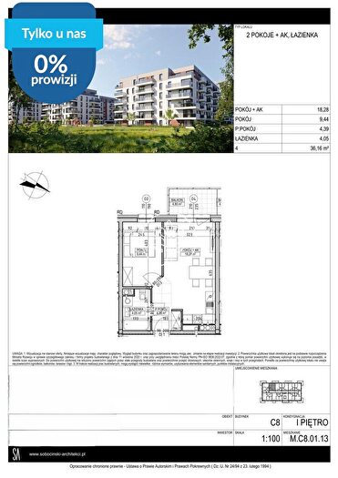 Mieszkanie 2-pokojowe na sprzedaż, Bydgoszcz – Fordońska