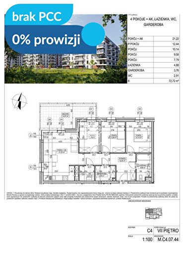 Mieszkanie 4-pokojowe na sprzedaż, Bydgoszcz – Fordońska