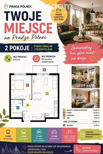 Mieszkanie 2-pokojowe na sprzedaż, Warszawa – Jagiellońska