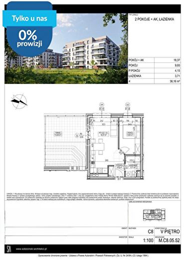 Mieszkanie 2-pokojowe na sprzedaż, Bydgoszcz – Fordońska