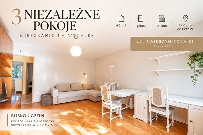 Mieszkanie 3-pokojowe do wynajęcia, Białystok – Zwierzyniecka