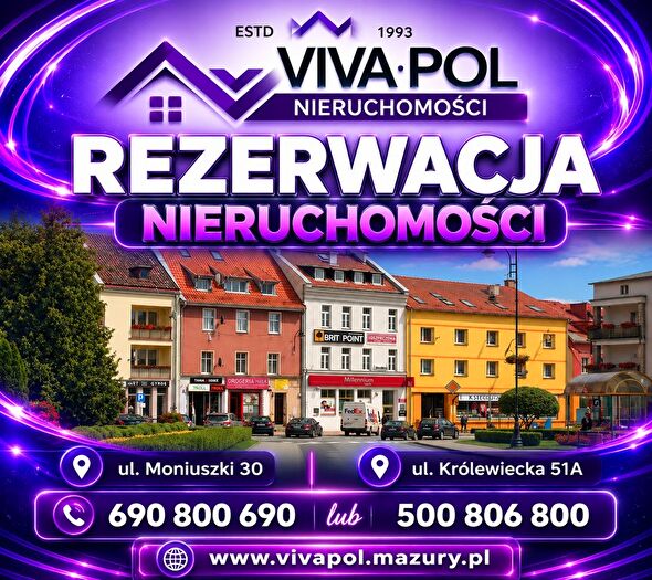 Mieszkanie 2-pokojowe na sprzedaż, Mrągowo