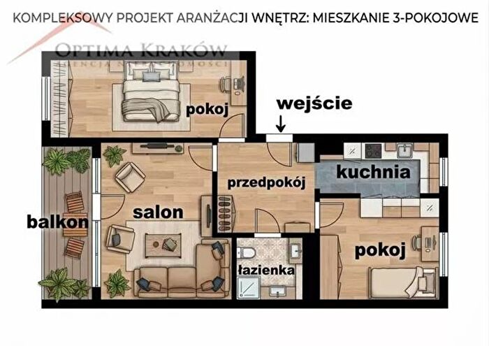 Mieszkanie 3-pokojowe na sprzedaż, Kraków – Leonida Teligi